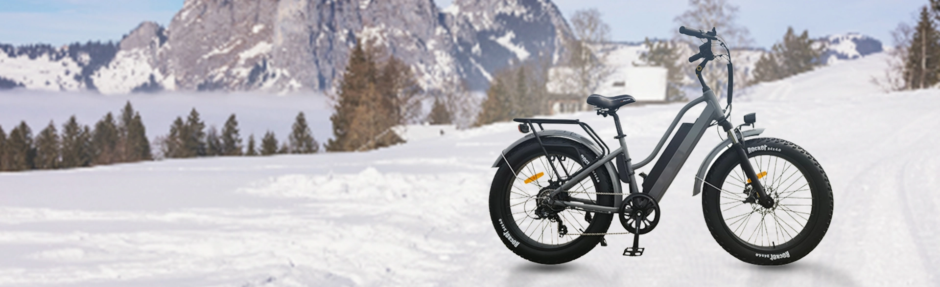 20 Electric Assist Snow Bike: Fat Tire Adventure Ride